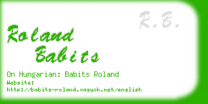 roland babits business card
